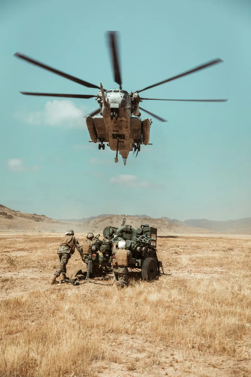Heavy-lift helicopter supporting field operations